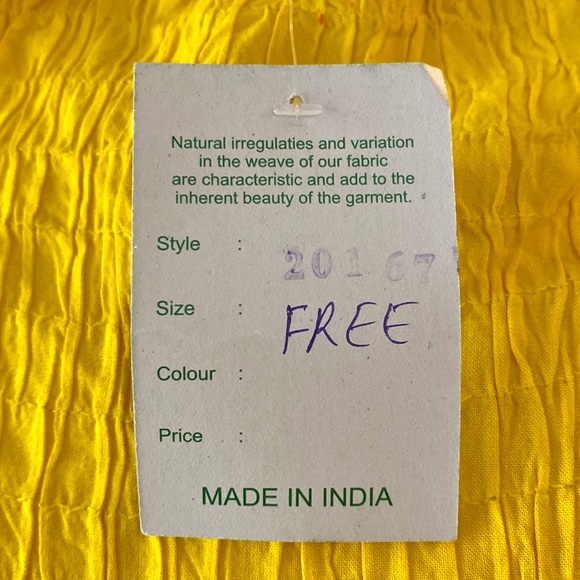 VENICE BLUE Bright Yellow Strapless Halter Dress with Floral & Embroidery, OS. - Picture 12 of 16